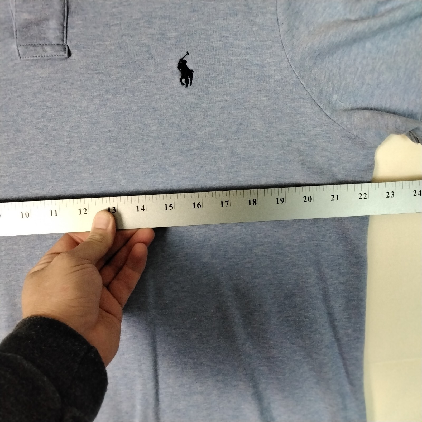 PONY Polo Ralph Lauren 2 bottoni camicia manica corta uomo XL blu cotone polo