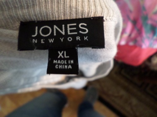 Damen Gr. XL Jones New York leichte Viskose Nylon grau Strickjacke Pullover - Bild 3 von 3
