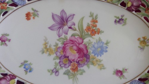 Oblong Schumann Arzberg Bavierie 12 inch Serving Plate Vintage Floral Design - Picture 2 of 6