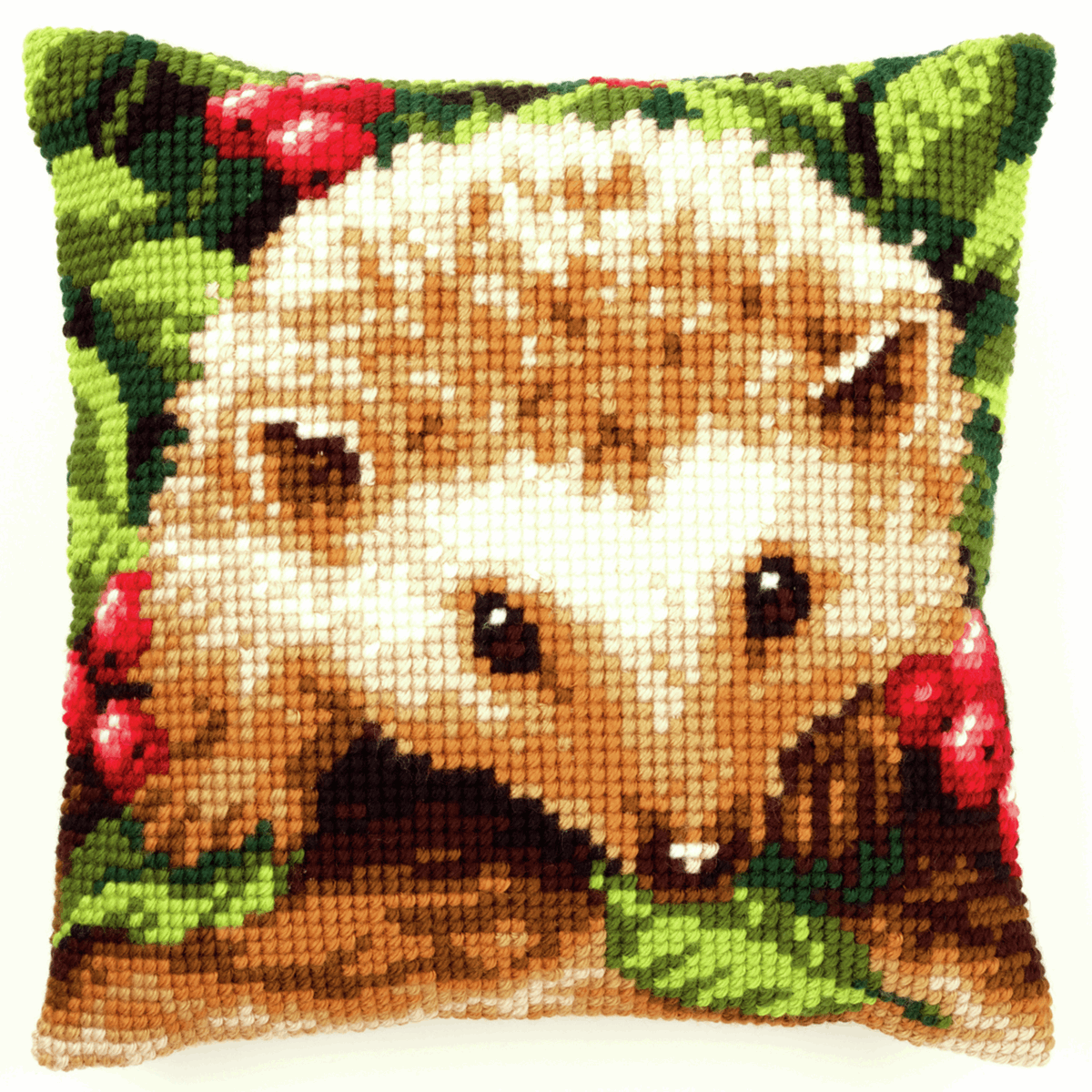 B&Q -  Cushion HedgehogCross Stitch Kit: Cushion: Hedgehog With BerriesVervaco - Image 2