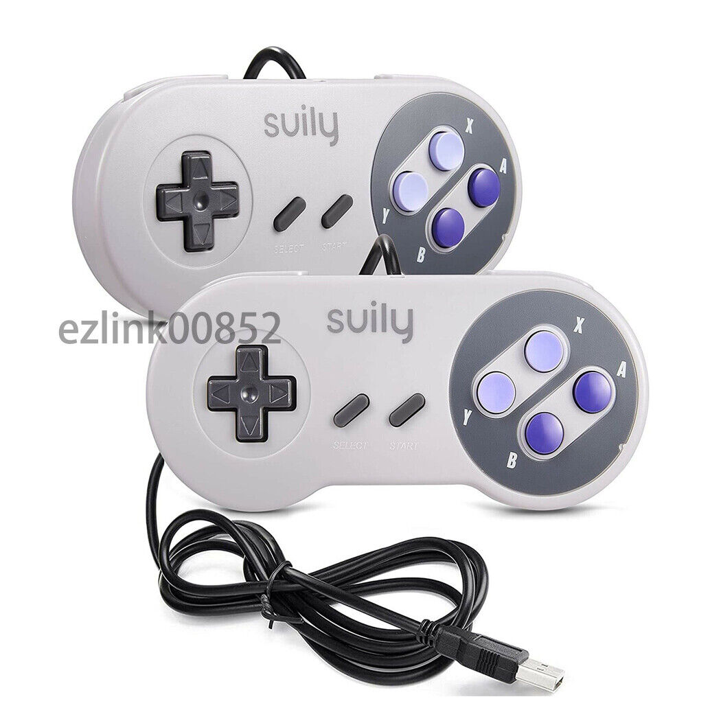 2 Controle Super Nintendo Snes Usb P/ Pc Jogos Raspberry Mac