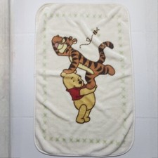 Disney Pooh Carrying Tigger Cream Green Soft Thick Kids Baby Security Blanket