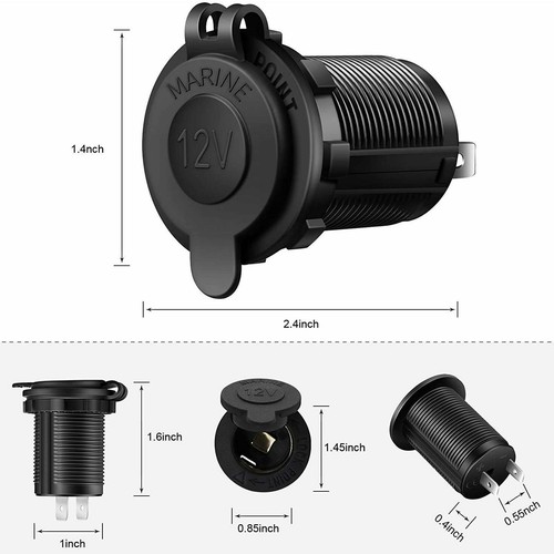 Presa accendisigari da 12 V per auto, ATV, camper, prese accendisigar R2H9 - Zdjęcie 12 z 14