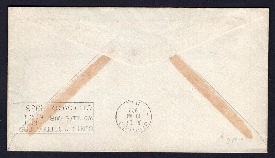 USA 1933 Airship Zeppelin Cover Miami to Canada. Century of Progress Exposition - Image 2 of 2