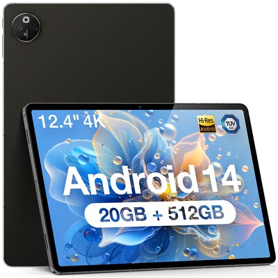 DOOGEE T30 MAX 12.4 Zoll 4K Tablet 20GB+512GB Android 14 10800mAh 50MP Tablet PC