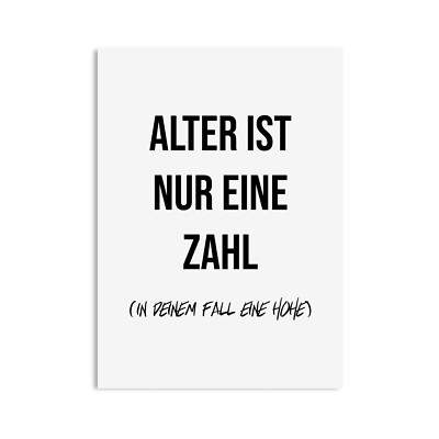 Geburtstagskarte Alter ist nur eine Zahl Postkarte Geburtstagskarte Männer