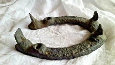 ICE HORSESHOE ANTIQUE AUTHENTIC ROD CAST IRON WESTERN PRIMATIVE RANCH BLACKSMITH