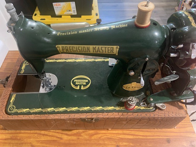 Antique Sewing Machine Morse Precision Master Deluxe Green Ornate