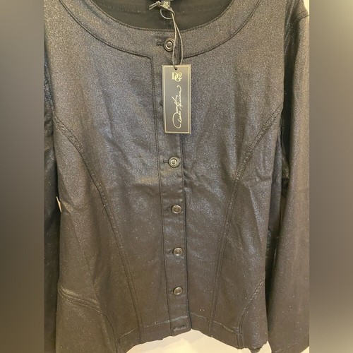 DG2 By Diane Gilman Peplum Sparkly Jacket Black - Picture 9 of 11
