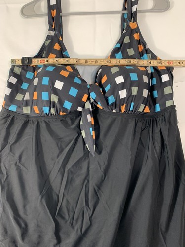 Meet.Curve Women's black Checkered Printed Color One Piece Swimsuit-(3X-Large) - Picture 5 of 12