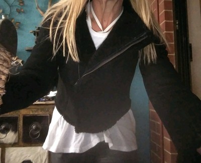 kookai black leather jacket