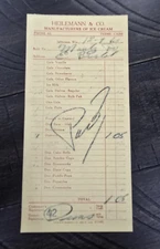 1963 Heilemann Ice Cream Jefferson Wisconsin Sales Receipt Billhead