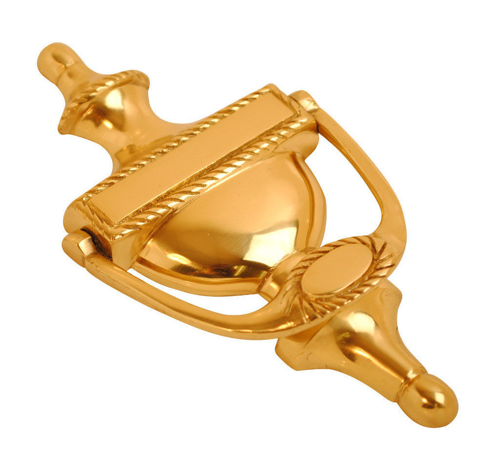 Door Knocker Polished Brass or Polished Chrome Victorian or