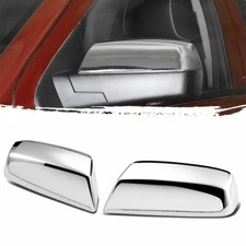 For 2014-2018 Chevy Silverado / GMC Sierra CHROME Top Half Mirror Covers Cap 2pc