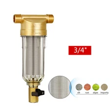 Reusable Whole House Spin Down Sediment Water Pre-Filter 3/4" NPT Fittings 60μm