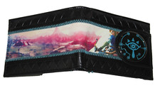 Legend Zelda Breath Wild Sheikah Eye Emblem BiFold Card Holder Leather Wallet