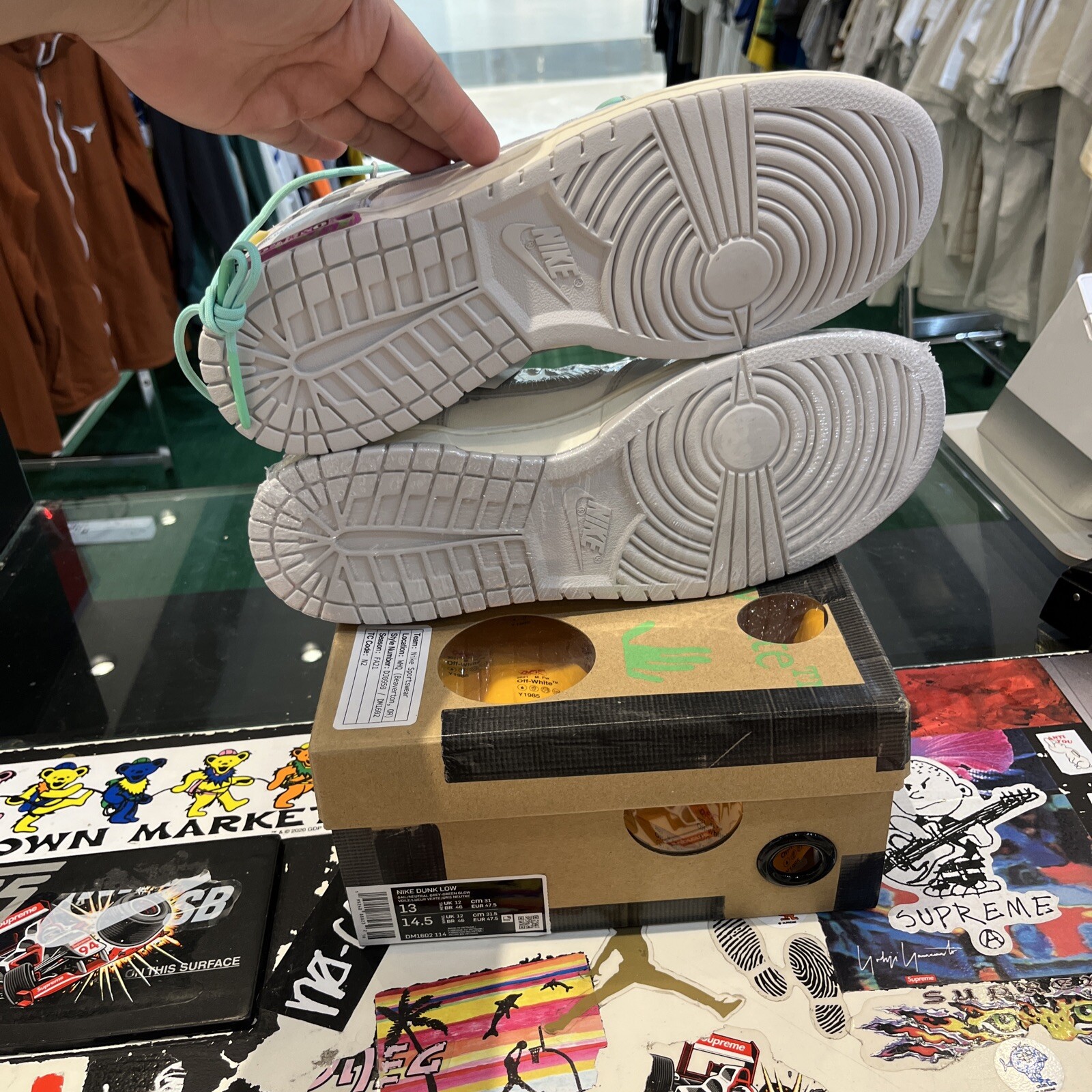 OFF WHITE X NIKE Taglia 13 Nike Off White x Dunk Low lotto 04 di 50