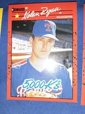 1990 Donruss - 5000 K's front with King of Kings back #665 Nolan Ryan ERROR MLB
