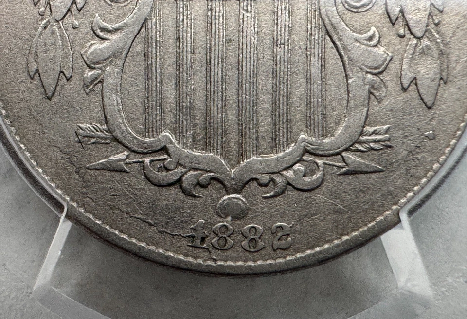 1882 SHIELD NICKEL - PCGS XF40 - OBV DIE BREAK - FREE SHIPPING! - Image 4 of 4