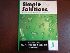 Simple Solutions Common Core English Grammar Grade Level 1, 1st Semester Wkbk