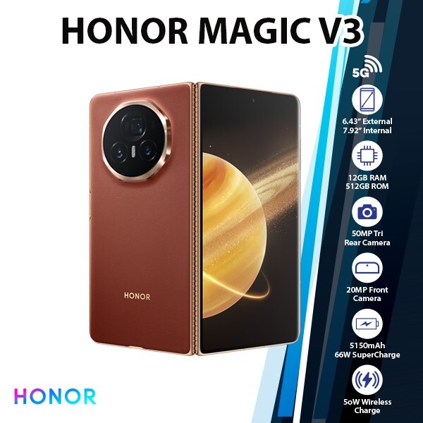 HONOR Magic V3 5G Android Cell Phone (Brown/12GB+512GB/Dual