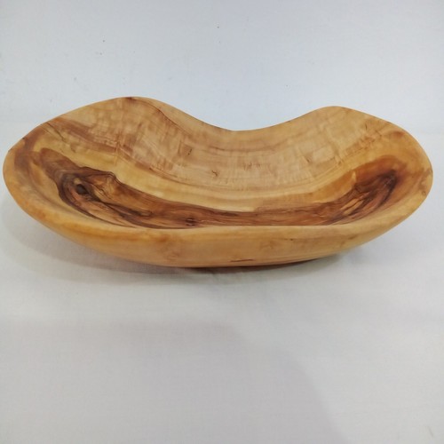 Rustic Handmade Olive Wood Fruit Salad Bowl Hand Carved Wooden Serving Dish 13" - Picture 9 of 20