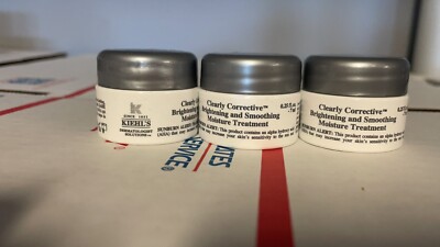 3x Kiehl's Clearly Corrective Brightening & Smoothing Moist Treatment 0.25oz/7ml