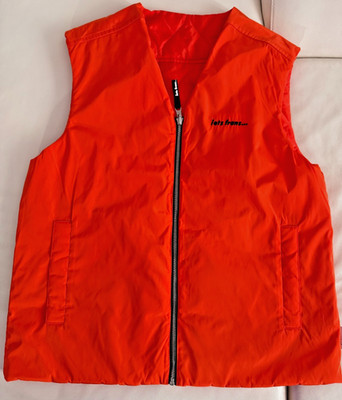 iets frans... Wende-Weste Orange   Unisex Gr. S   Gesteppt & Glatt   Urban Outfi
