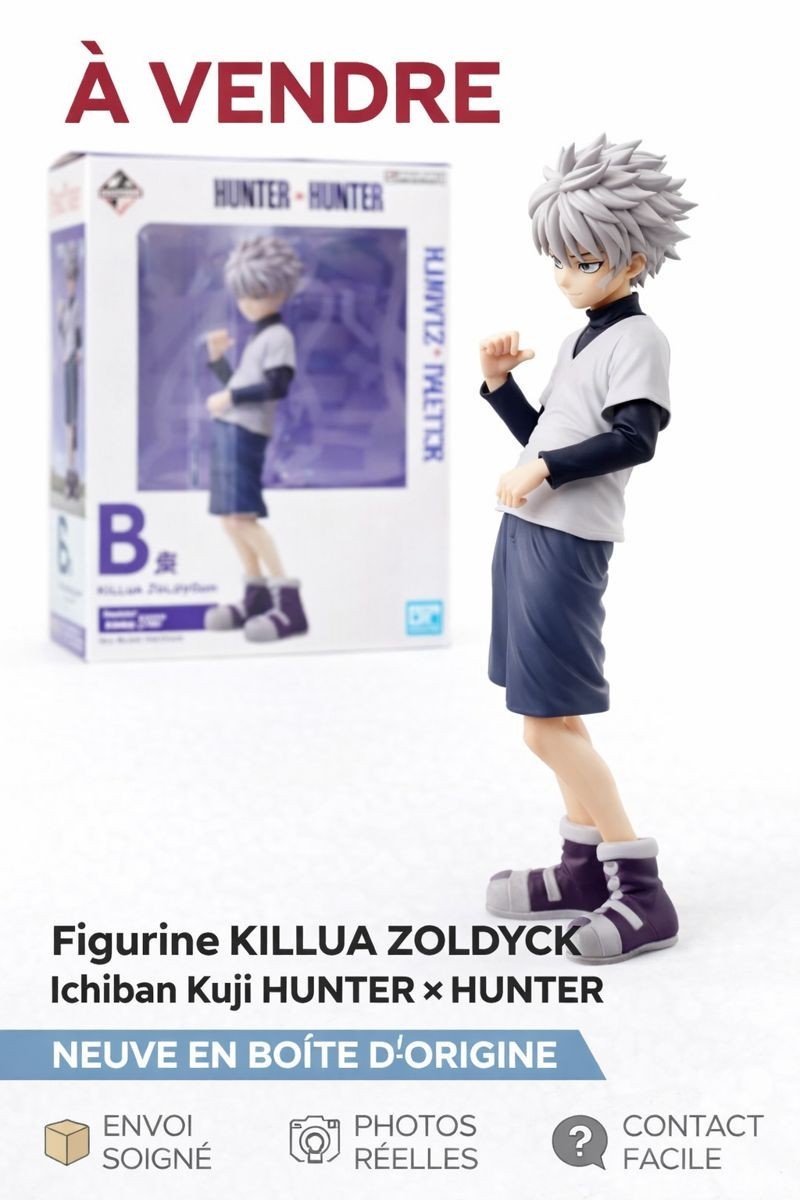 Figurine Killua dans sa boîte cadeau originale pour l'anniversaire d'un fan d'anime