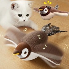 USB Interactive Flying Bird Cat Toys Electronic Pet Simulation Sparrow Toy US