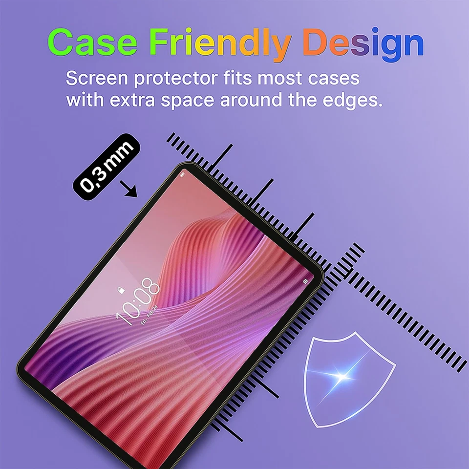 2 Pack  for Lenovo Tab 10.1 Inch (TB311FU) 2025 Tempered Glass Screen Protector - Image 3 of 4