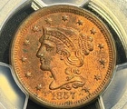 Photo of a 1857-P Large Cent from an eBay listing that sold on Jul 19, 2026