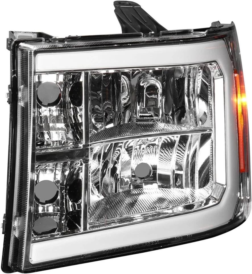 适用于 2007 - 2014 年 GMC Sierra 1500 2500HD 3500HD 车头灯 LED DRL 灯对 L+R — 第 4/4 张图片