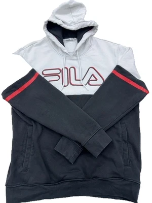 Pull à capuche homme Fila Color Block gris/noir/rouge - Photo 1/4