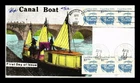 US COVER CANAL BOAT TRANSPORTATION SERIES FDC PUGH HAND PAINTED DUAL CANCEL