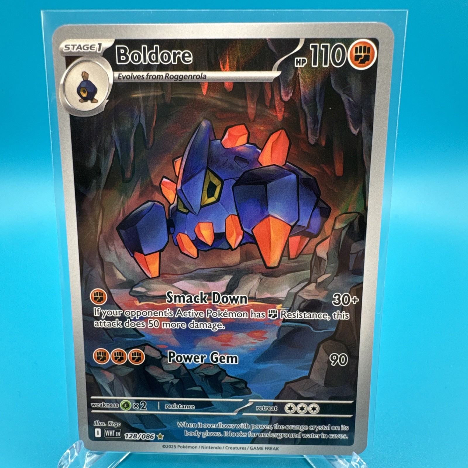 Pokemon TCG White Flare Illustration Rare 128/086 Boldore NM Fresh Pull