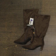 A New Day Womens Raye Tall Dress Boots 88375198 Dark Brown 6M
