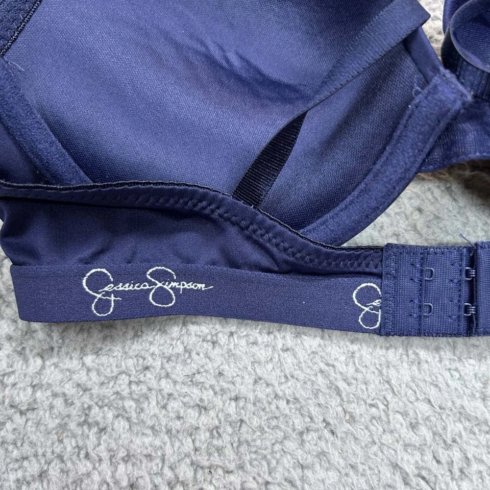 Sujetador Jessica Simpson 34C Sujetador Push Up Azul Hechizo Sexy Suave Foto 4 de 4