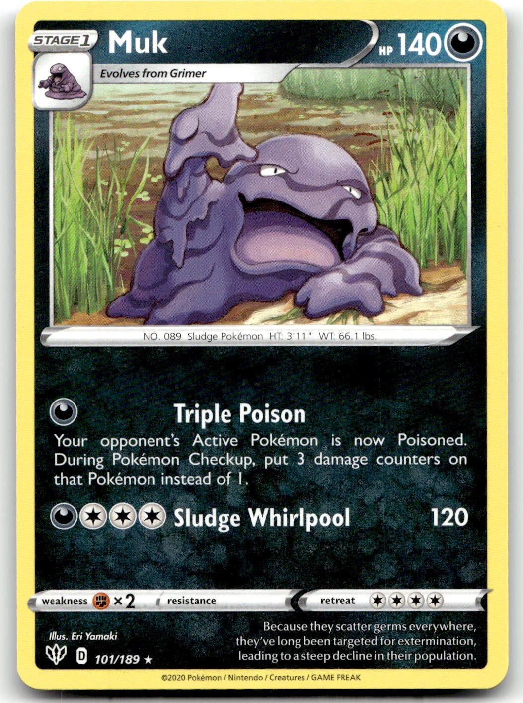 Muk 101/189 SWSH03: Darkness Ablaze Rare Unlimited Pokemon TCG NM