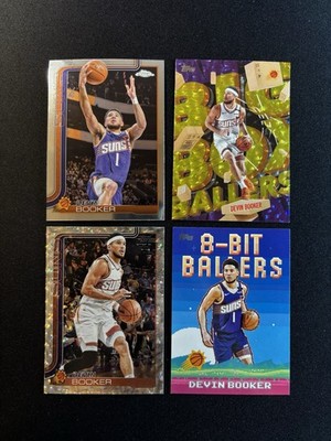  Devin Booker Lot - Chrome, 8-Bit, Big Box, 4 Cards