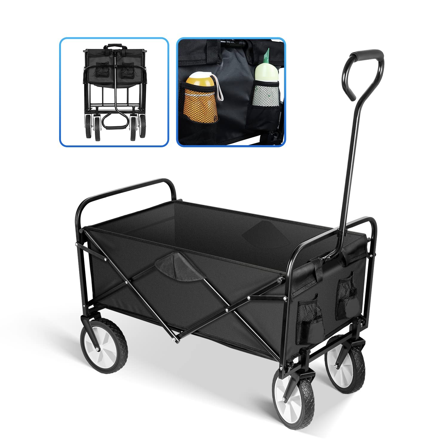 YSSOA Rolling Folding & Rolling Collapsible Garden Cart Outdoor Camping Wagon...