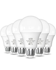 A19 E26 LED Bulbs, 60W Eqv, 9W, 2700K, Non-Dimmable, 6 Pack Warmwhite 60 Watts