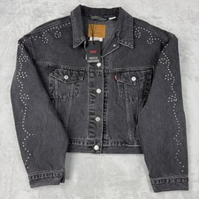 Levi's Shrunken '90s VTG Trucker Jacket Women’s Size XL Cropped Black Denim NWT