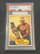 1985 Topps #1 Hulk Hogan PSA 9 Rookie Card RC Yellow Mint Pop 218 WWF Wrestling
