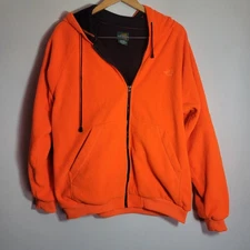 Huntworth Men's Orange Fleece Hunting Hooded Jacket Mens Size Large 