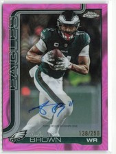2025 Topps Chrome Football AJ Brown #BA-AB Pink Lava Auto /250 Eagles