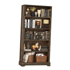 5 Tiers Wooden Bookshelf, 65.2" Tall 11.8" D x 31.5" W x 65.2" H Walnut Brown
