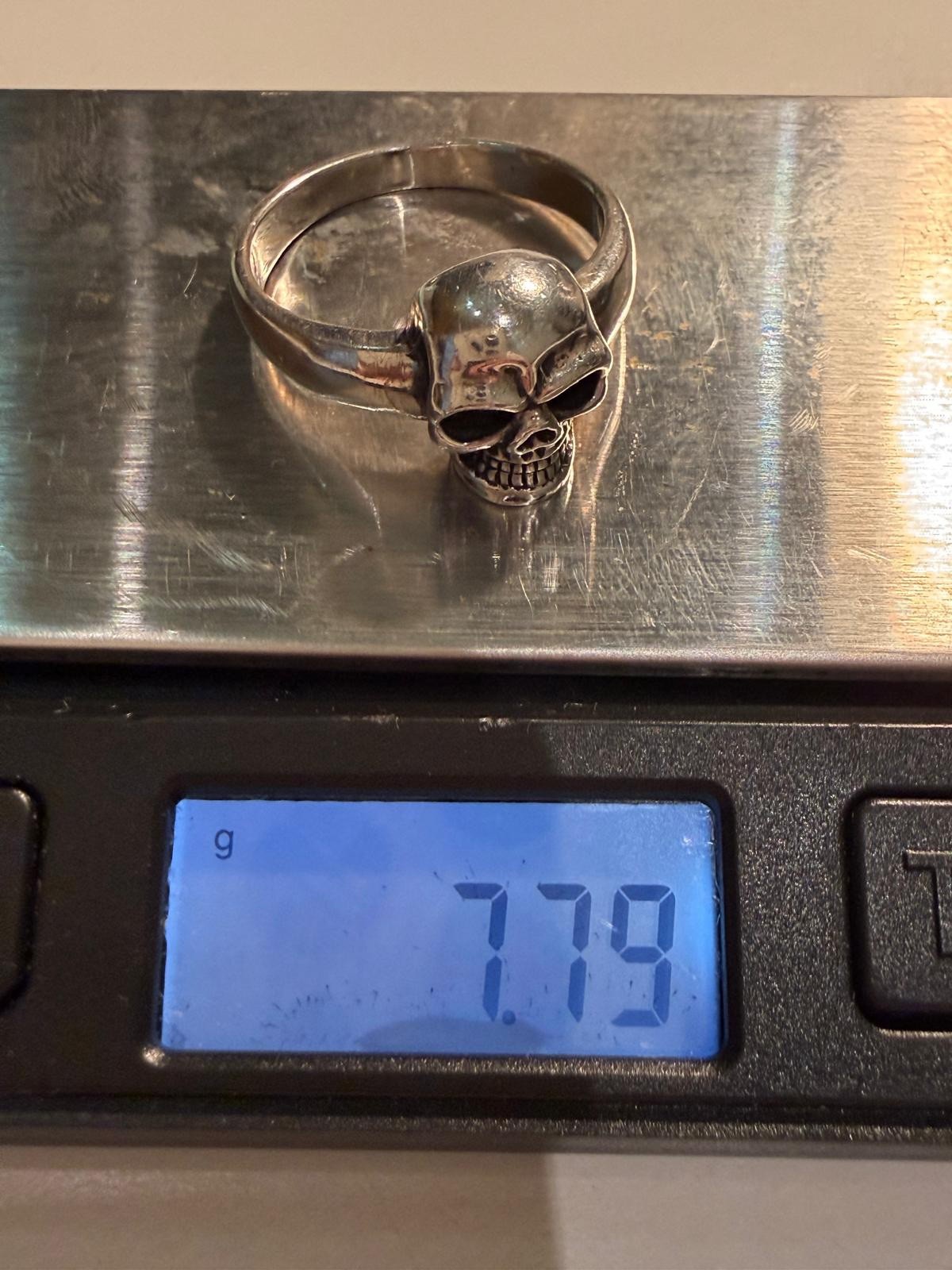 Solid Sterling Silver 925 Small Skull Ring Full F… - image 9