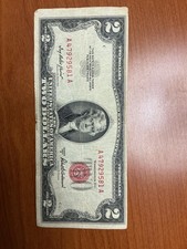 Rare Two Dollar United States Note 1953 Circulated Red Seal 