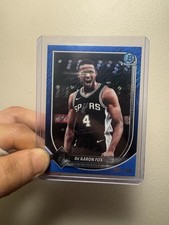 2025-26 Bowman Chrome DeAaron Fox Blue Shimme...